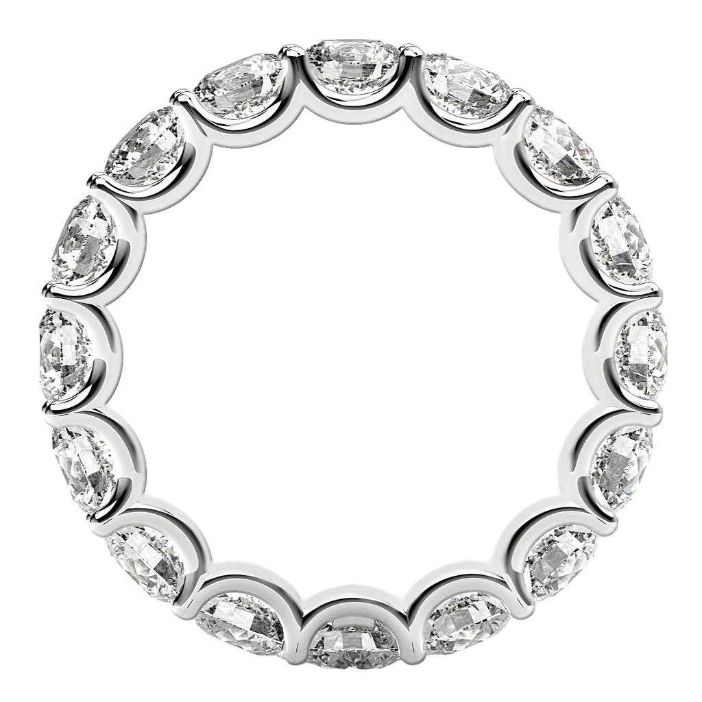 4.00ct Round Cut Lab Grown Diamond Eternity Ring — Close-Up of Setting, DEEVE