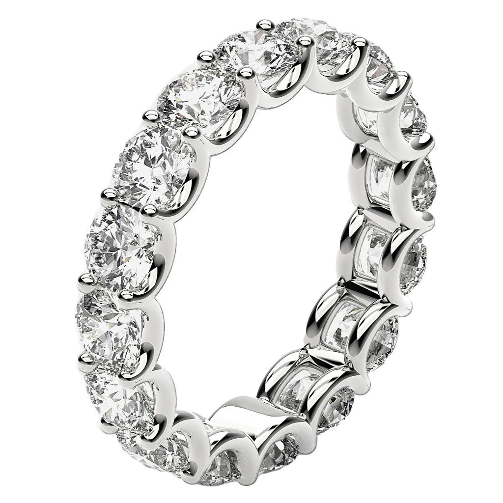 4.00ct Round Lab Grown Diamond Eternity Ring — Band Width Detail, DEEVE