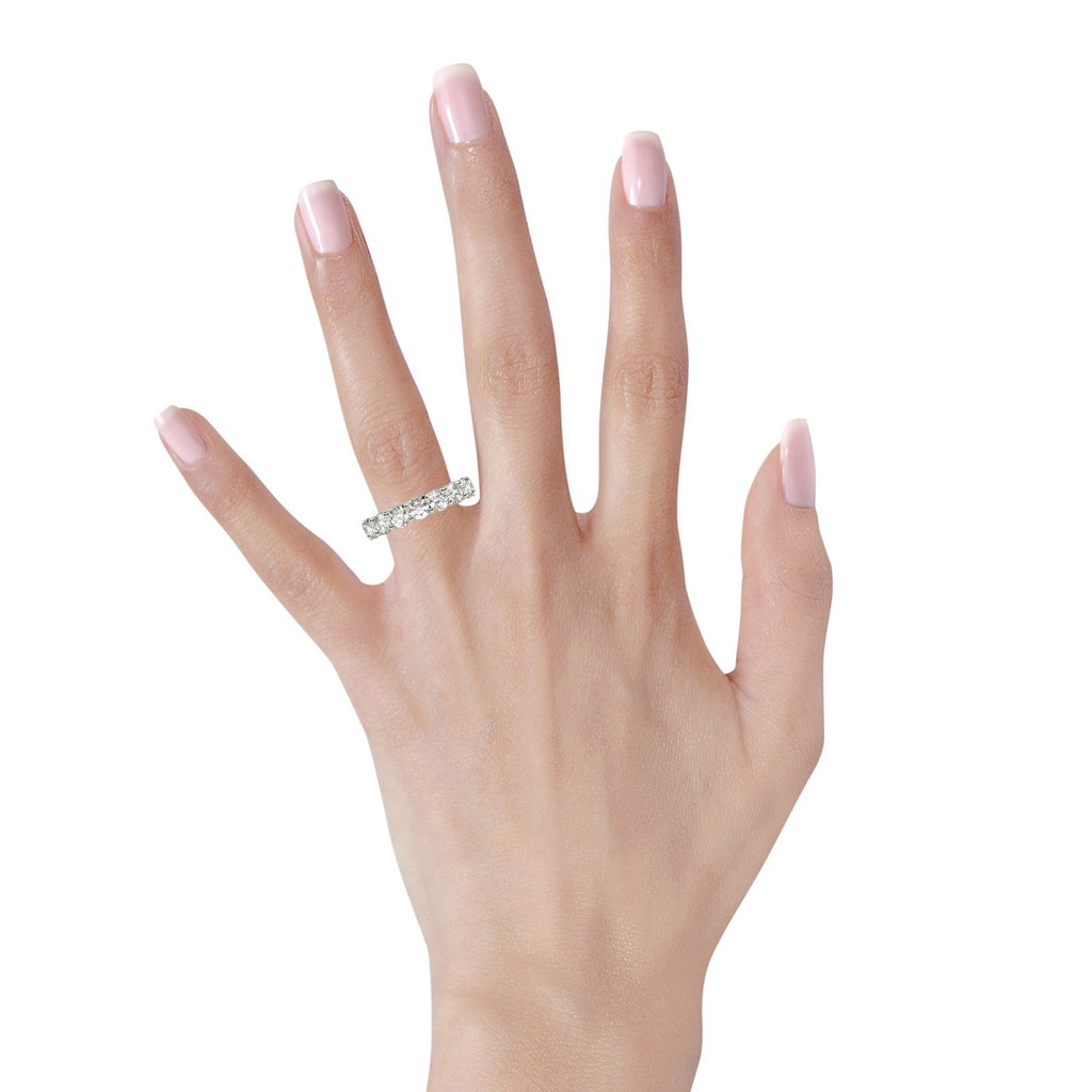 4.00ct Round Diamond Eternity Ring in 14K White Gold — Lifestyle On-Hand, DEEVE