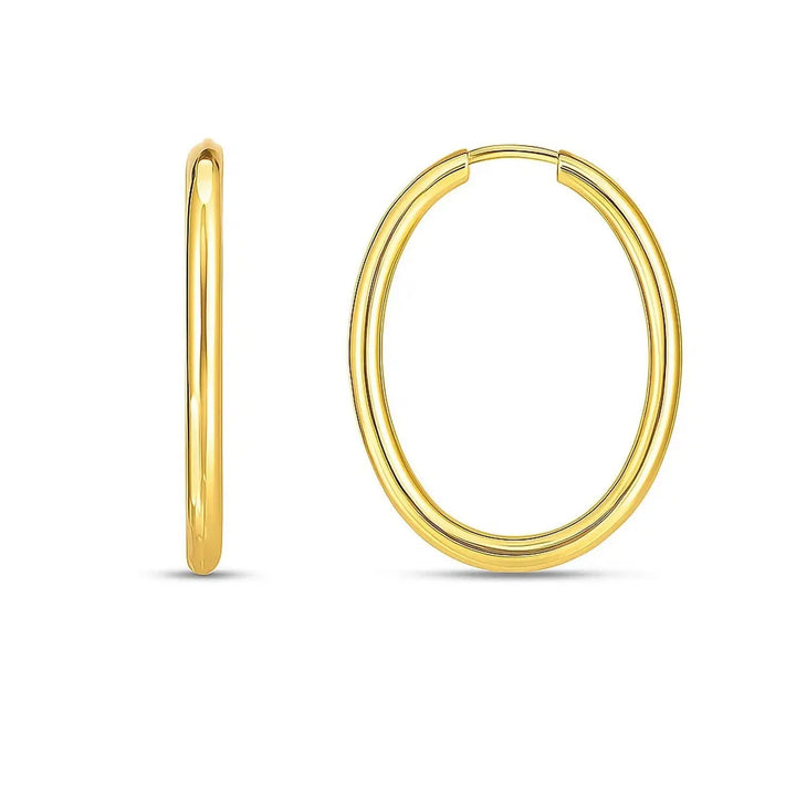 Endless Oval Hoop Earrings | 14K Gold  Hoop Earrings DEEVE