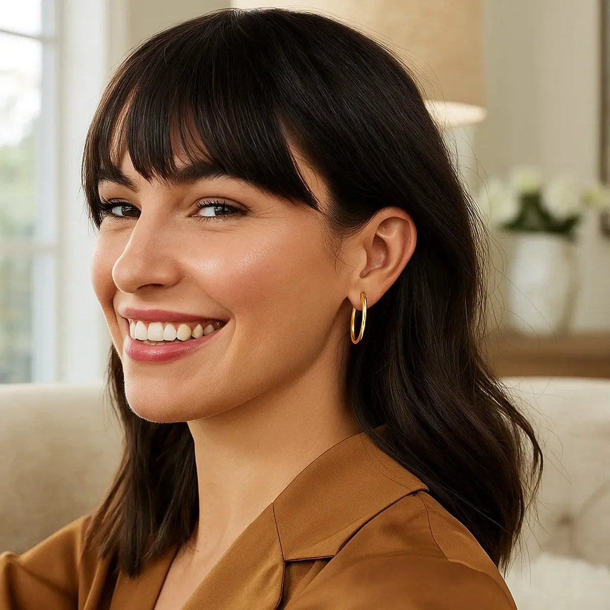 Endless Oval Hoop Earrings | 14K Gold  Hoop Earrings DEEVE