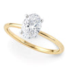 solitaire engagement lab grown oval cut diamond ring in 14k yellow gold