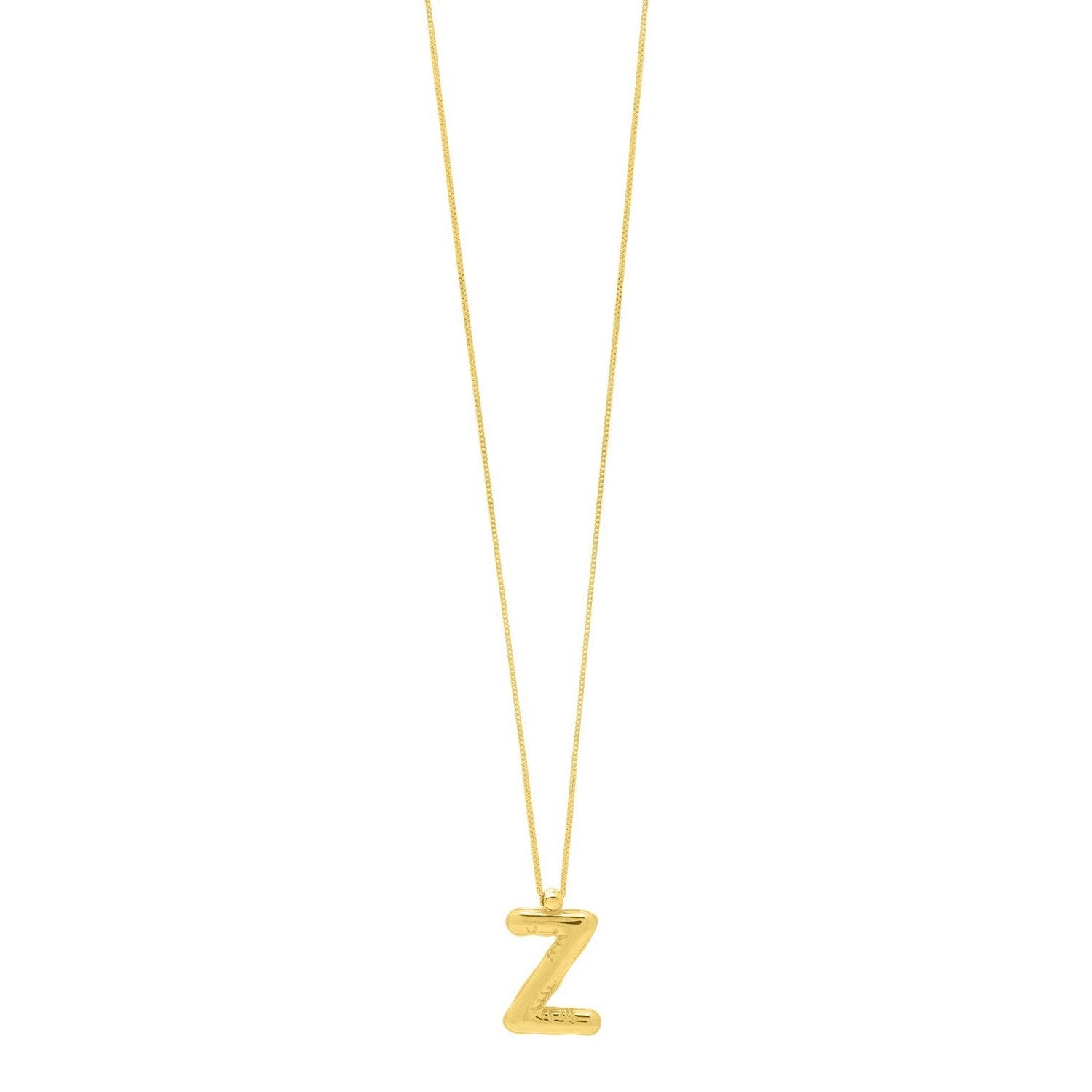 14K Yellow Gold Helium Initial Z Pendant