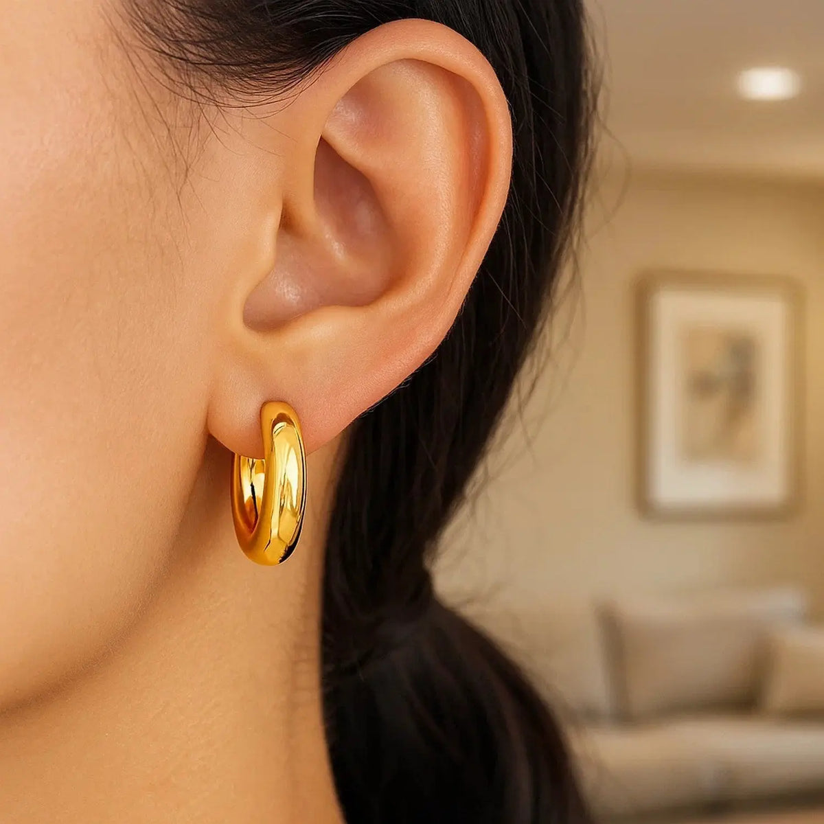 Large Round Electroform Hoop Earrings | 14K Gold  Hoop Earrings DEEVE