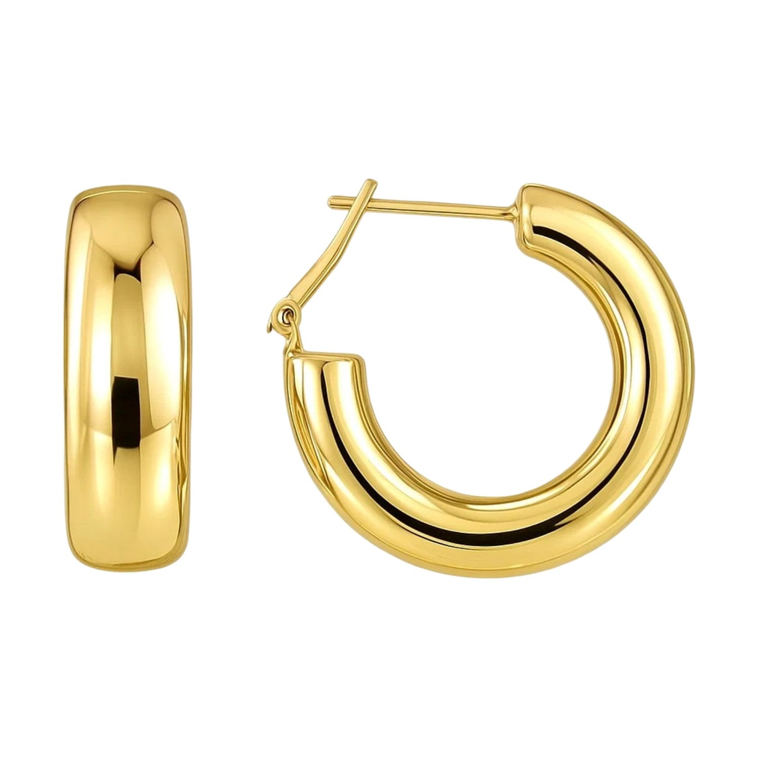 14k Gold Large Omega C-Hoop Earrings – Deeve