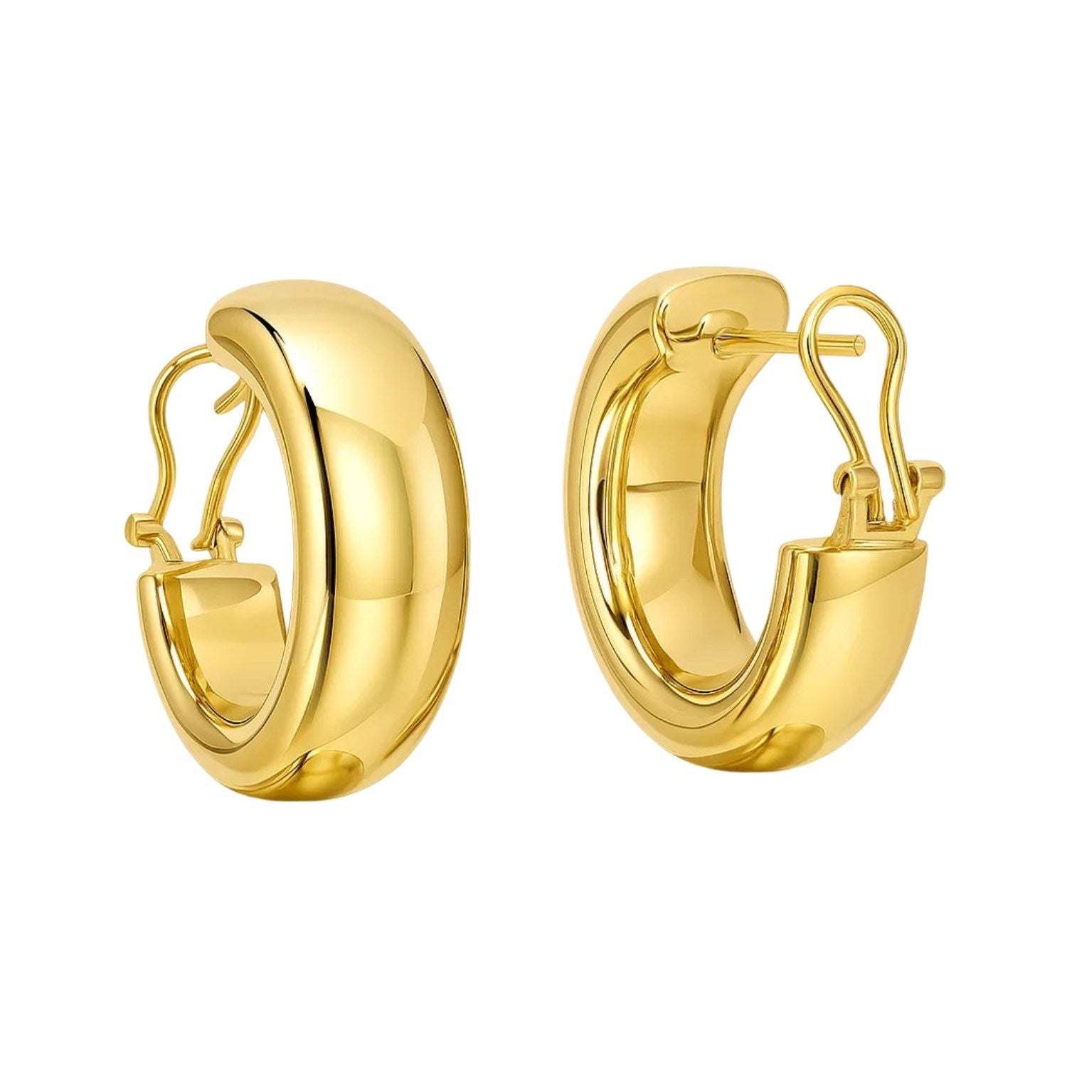 14k Gold Large Omega C-Hoop Earrings – Deeve