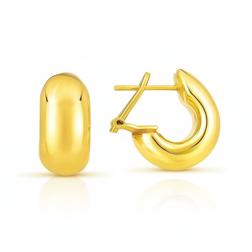Small Omega C Hoops | 14K Gold  Hoop Earrings DEEVE