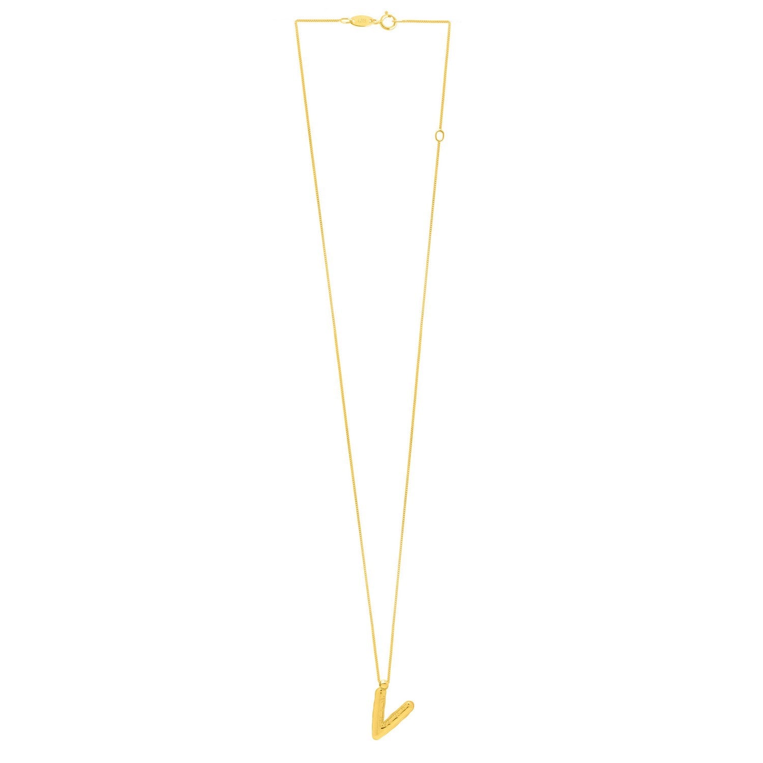 14K Yellow Gold Helium Initial V Pendant
