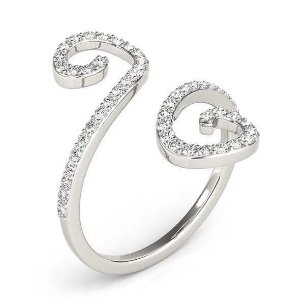 Diamond Open Flourish Ring in 14K White Gold