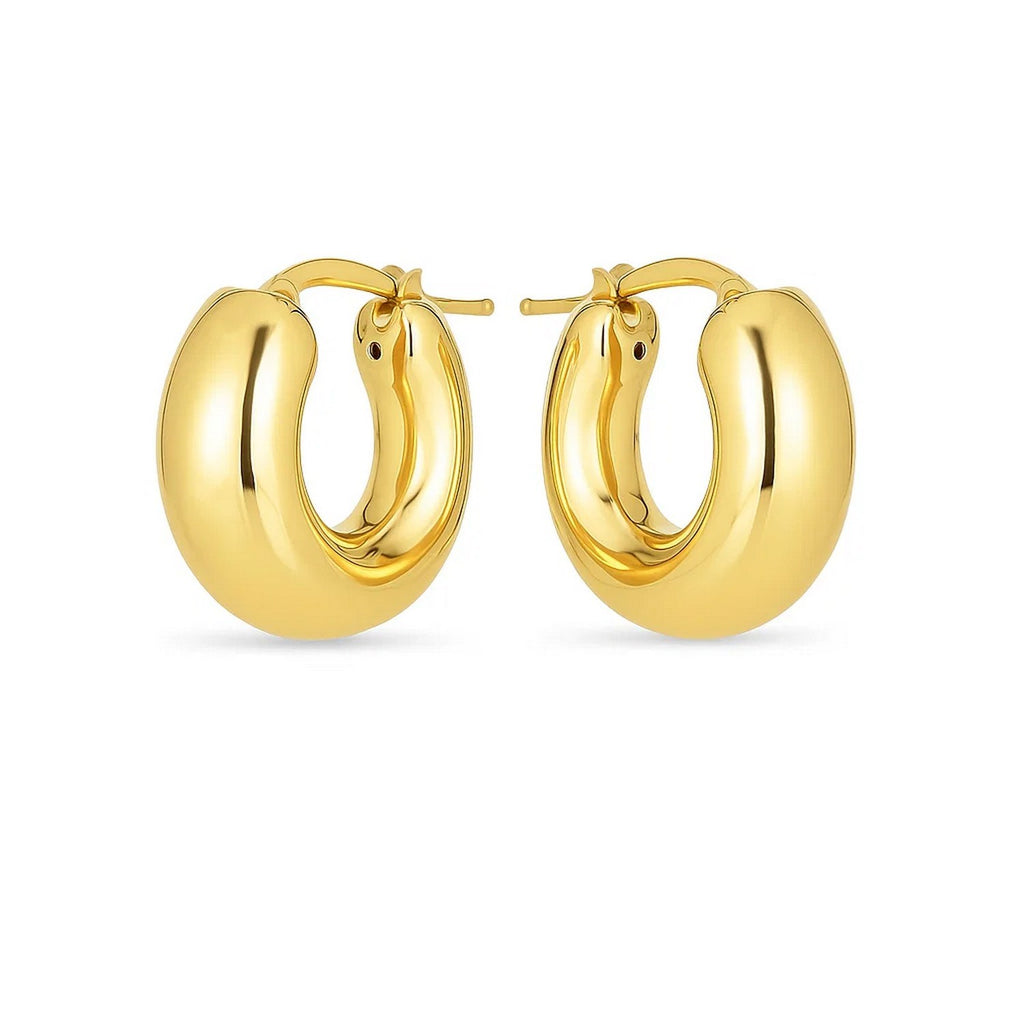 Small Puffy Hoops | 14K Gold