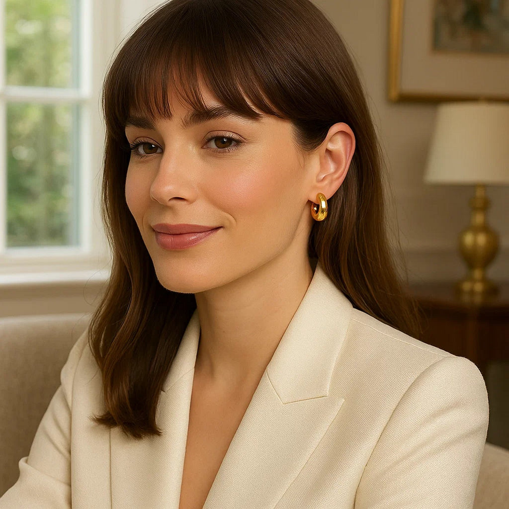 Small Puffy Hoops | 14K Gold