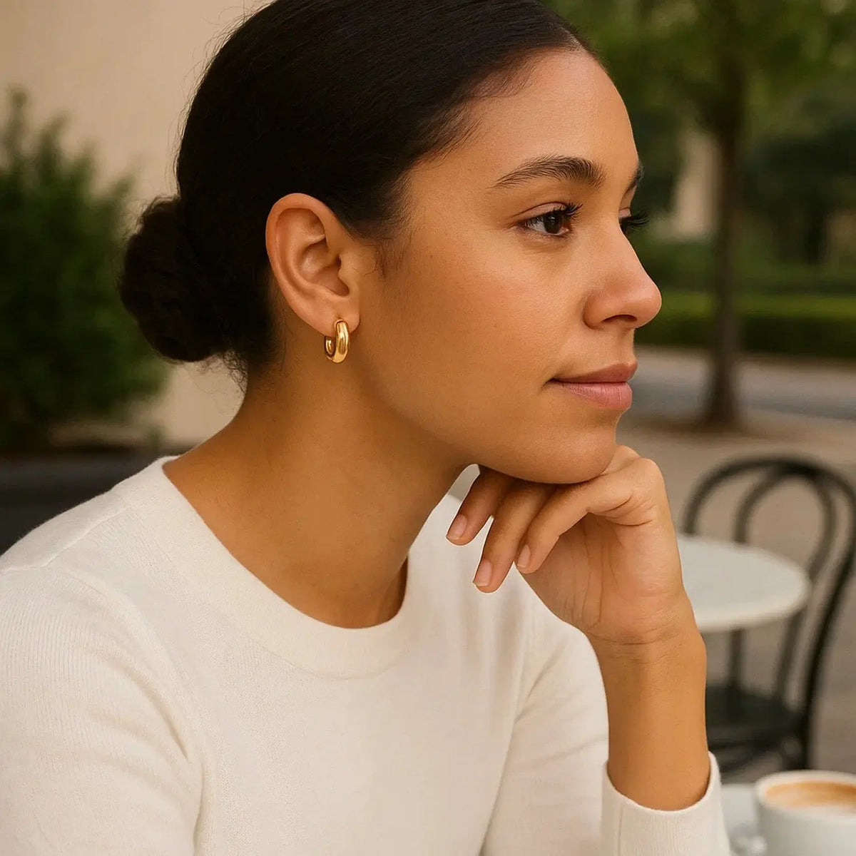 Small Puffy Hoops | 14K Gold  Hoop Earrings DEEVE