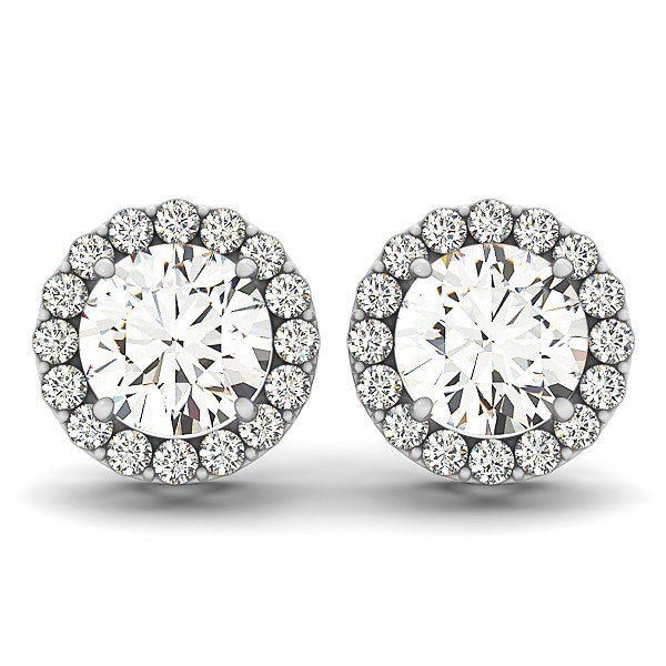 14k White Gold Lab grown Diamond Stud Earrings