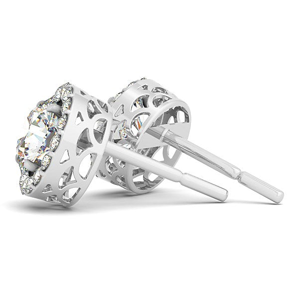 14k White Gold Lab grown Diamond Stud Earrings