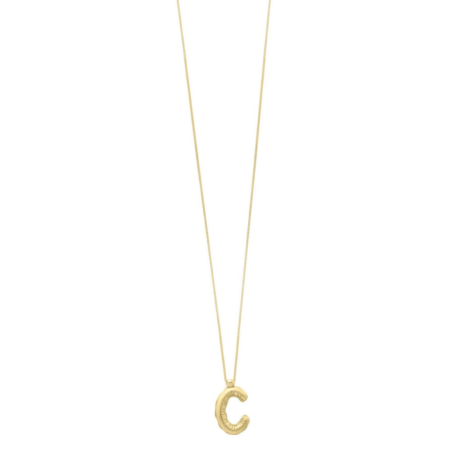 14K Yellow Gold Helium Initial C Pendant