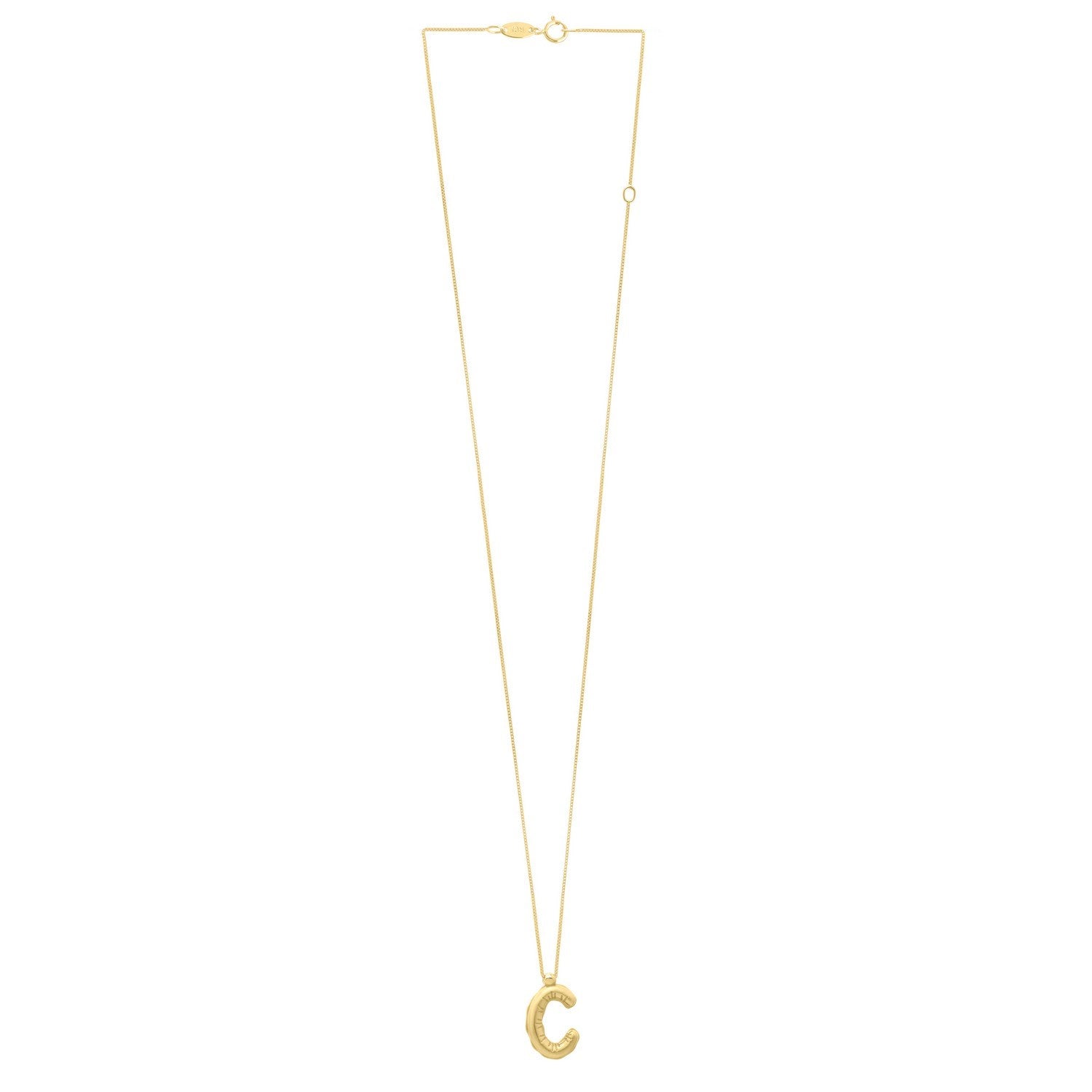14K Yellow Gold Helium Initial C Pendant