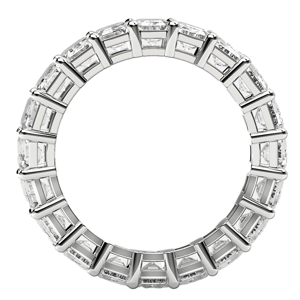 7.00 ct Emerald Cut Lab Grown Diamond Eternity Ring in 14K White Gold