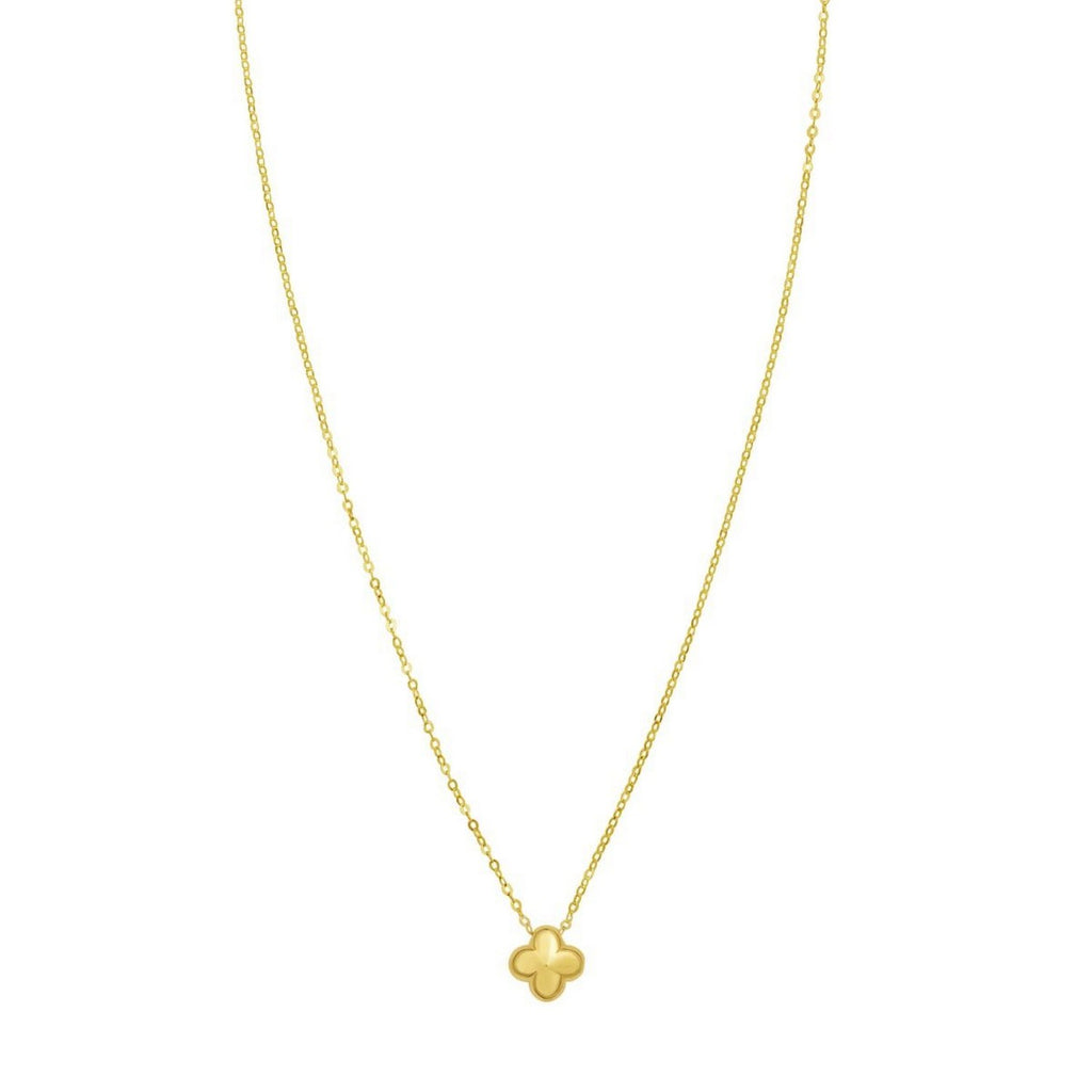 Puffed Clover Pendant & Chain
