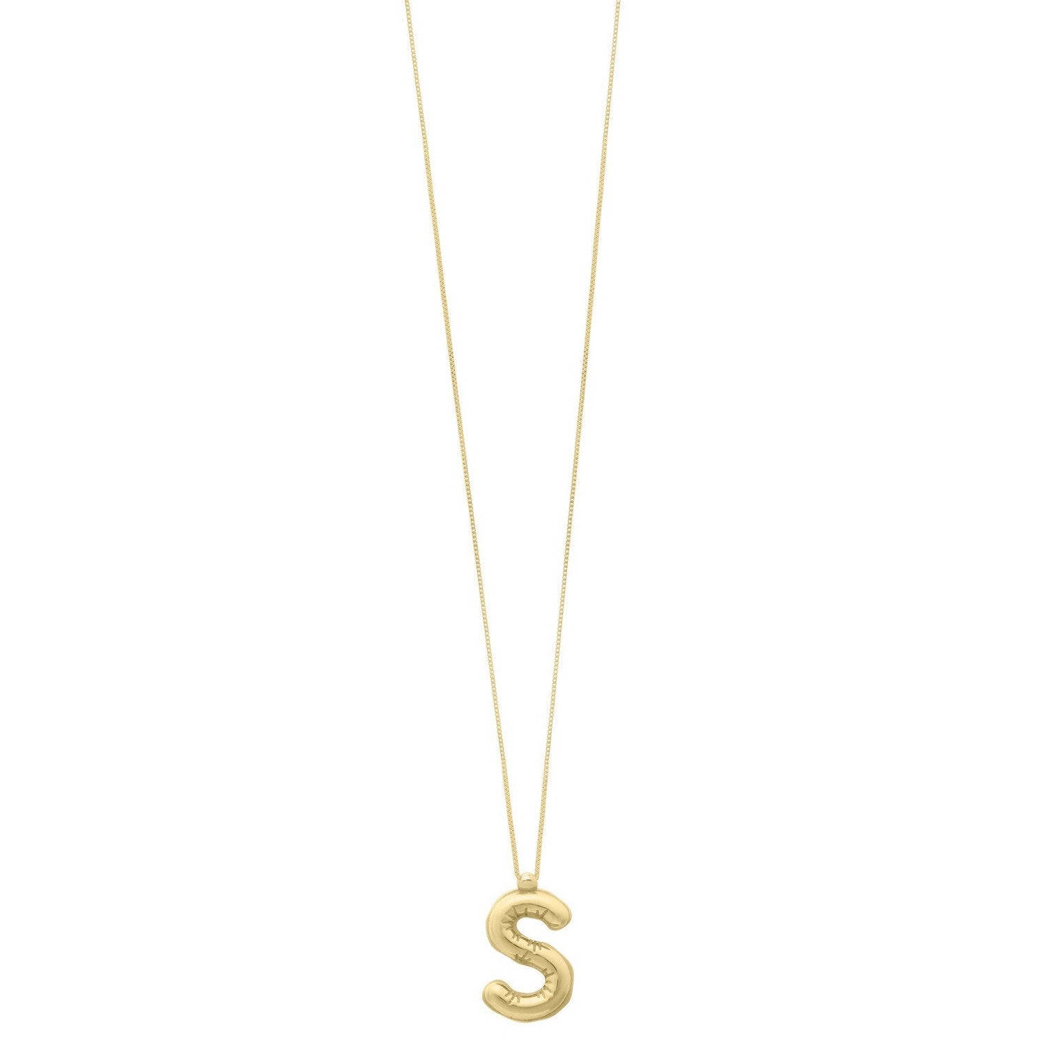 14K Yellow Gold Helium Initial S Pendant