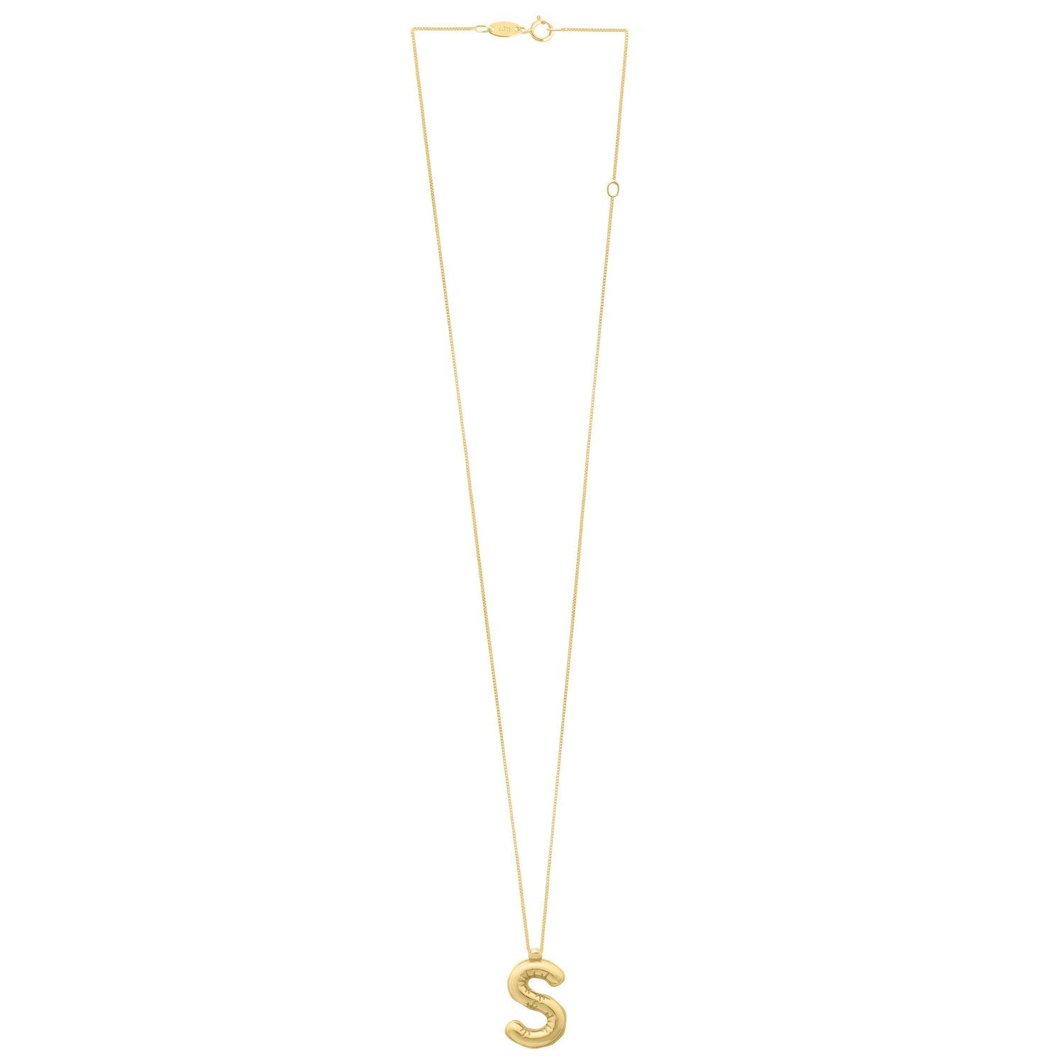 14K Yellow Gold Helium Initial S Pendant