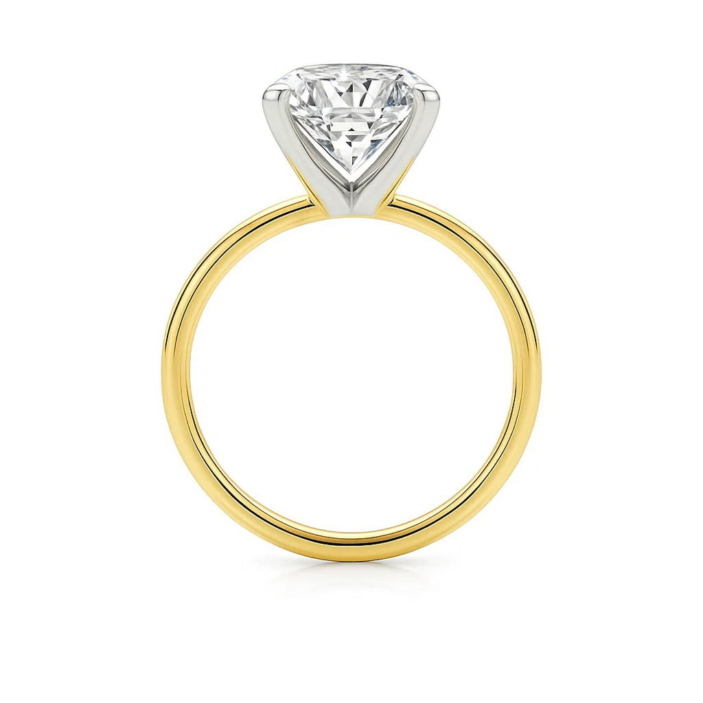 5ct Emerald Lab Grown Diamond Ring, 14K Yellow Gold