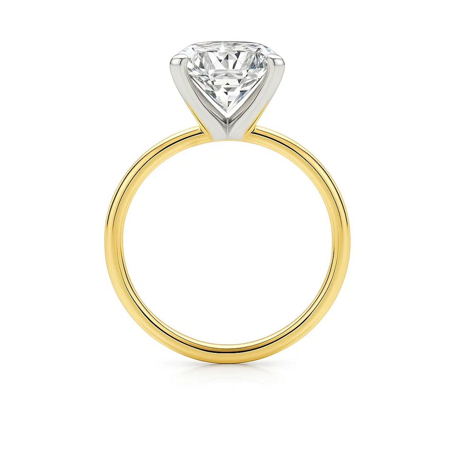 5.ct Emerald Cut Lab Grown Diamond Solitaire Ring in 14K Yellow Gold | IGI Certified