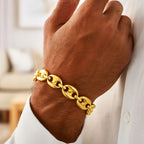 High Polish Lite Puffed Mariner Link Bracelet in 14K Yellow Gold