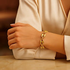 High Polish Lite Puffed Mariner Link Bracelet in 14K Yellow Gold