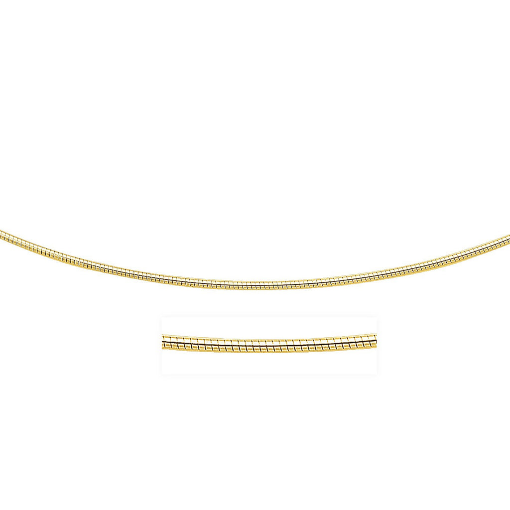 Omega Style Round Chain Necklace in 14k Gold