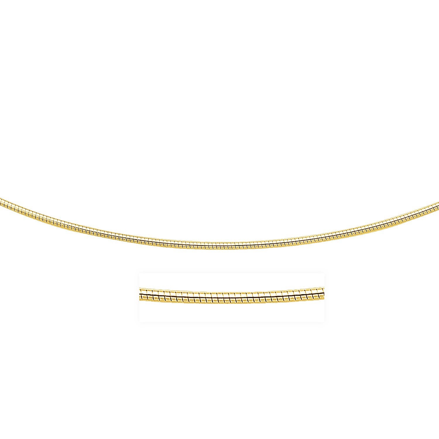 Omega Style Round Chain Necklace in 14k Gold