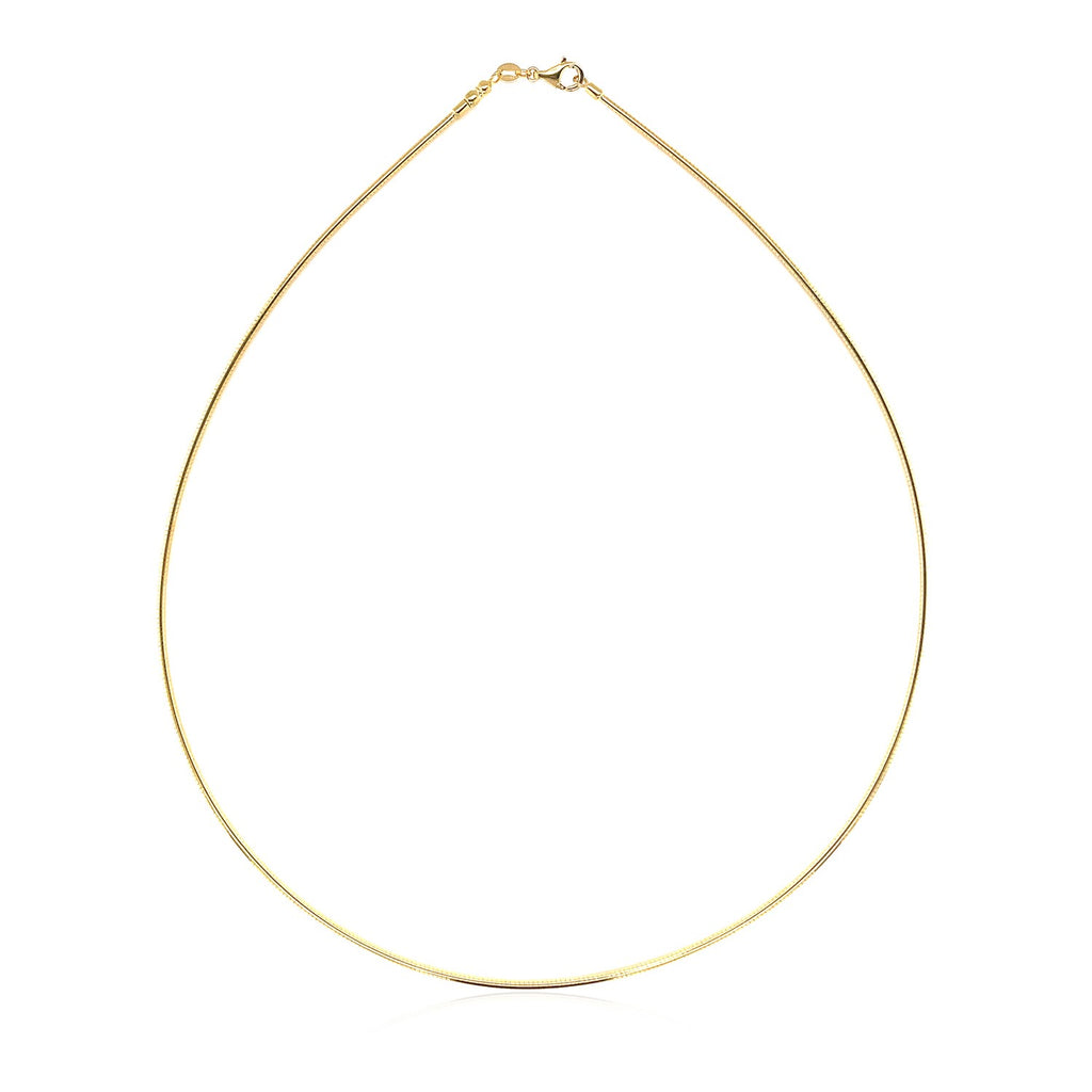 Omega Style Round Chain Necklace in 14k Gold