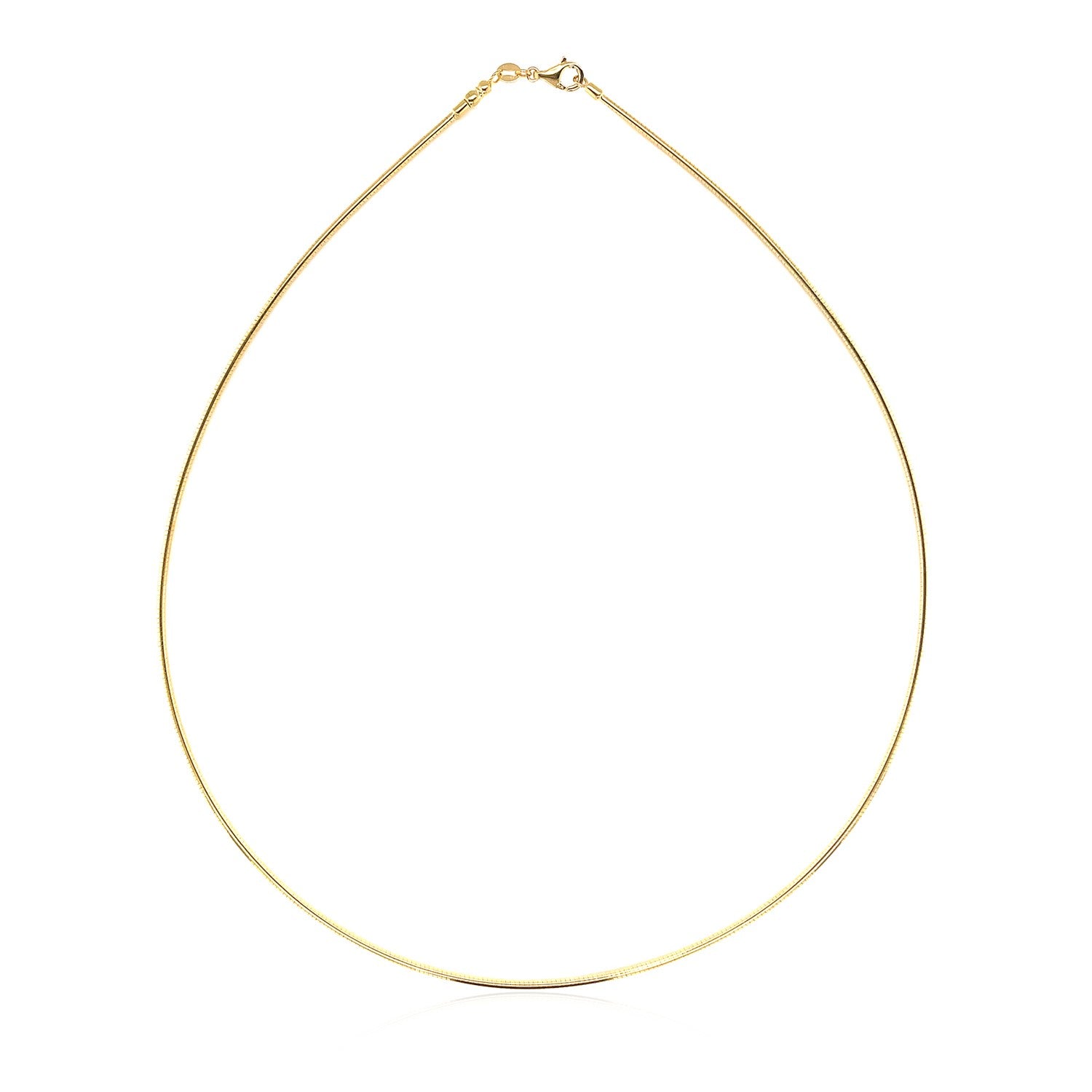 Omega Style Round Chain Necklace in 14k Gold