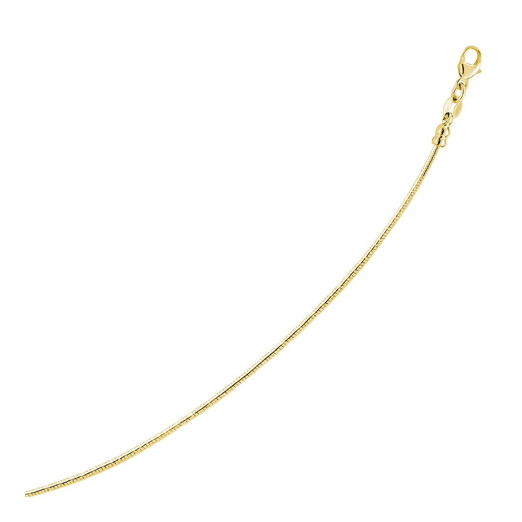 Omega Style Round Chain Necklace in 14k Gold