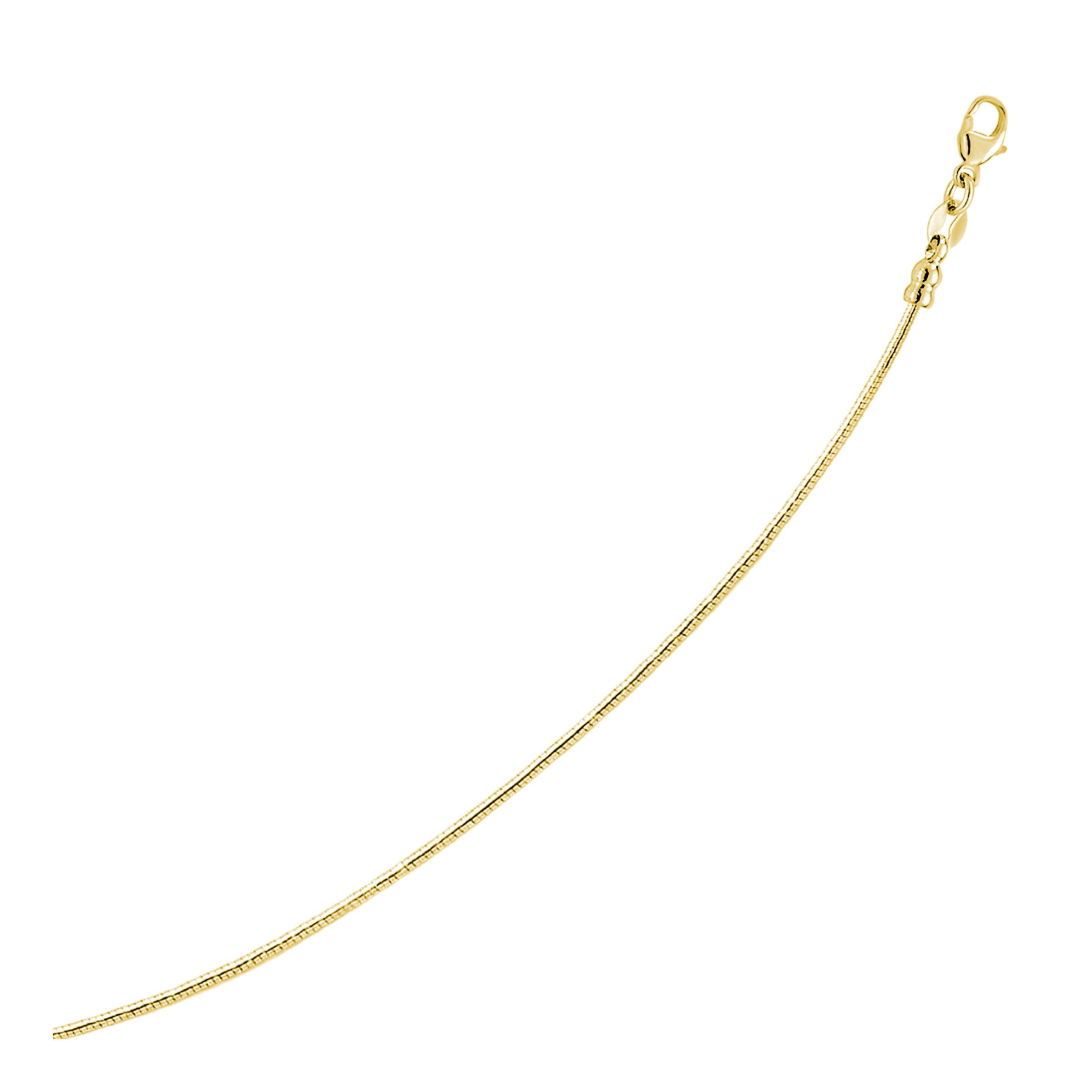 Omega Style Round Chain Necklace in 14k Gold