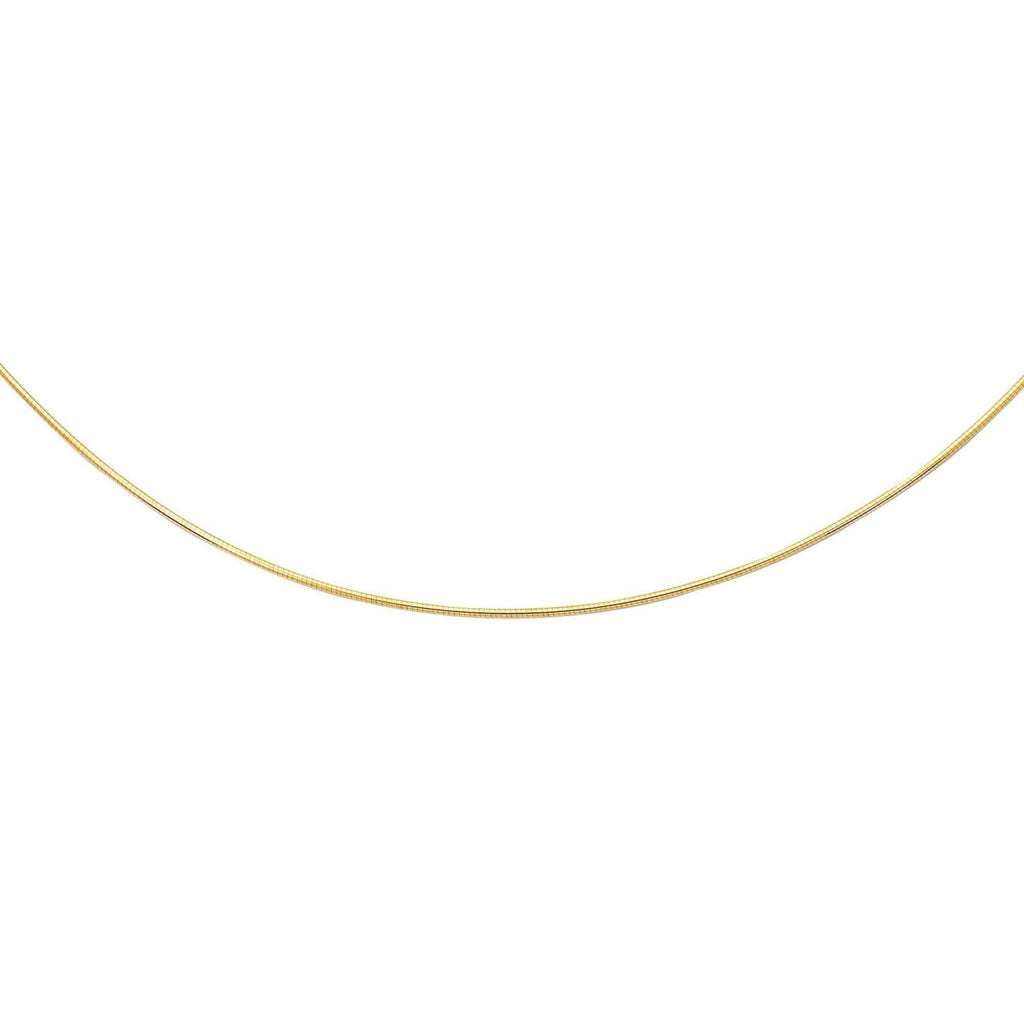 Omega Style Round Chain Necklace in 14k Gold