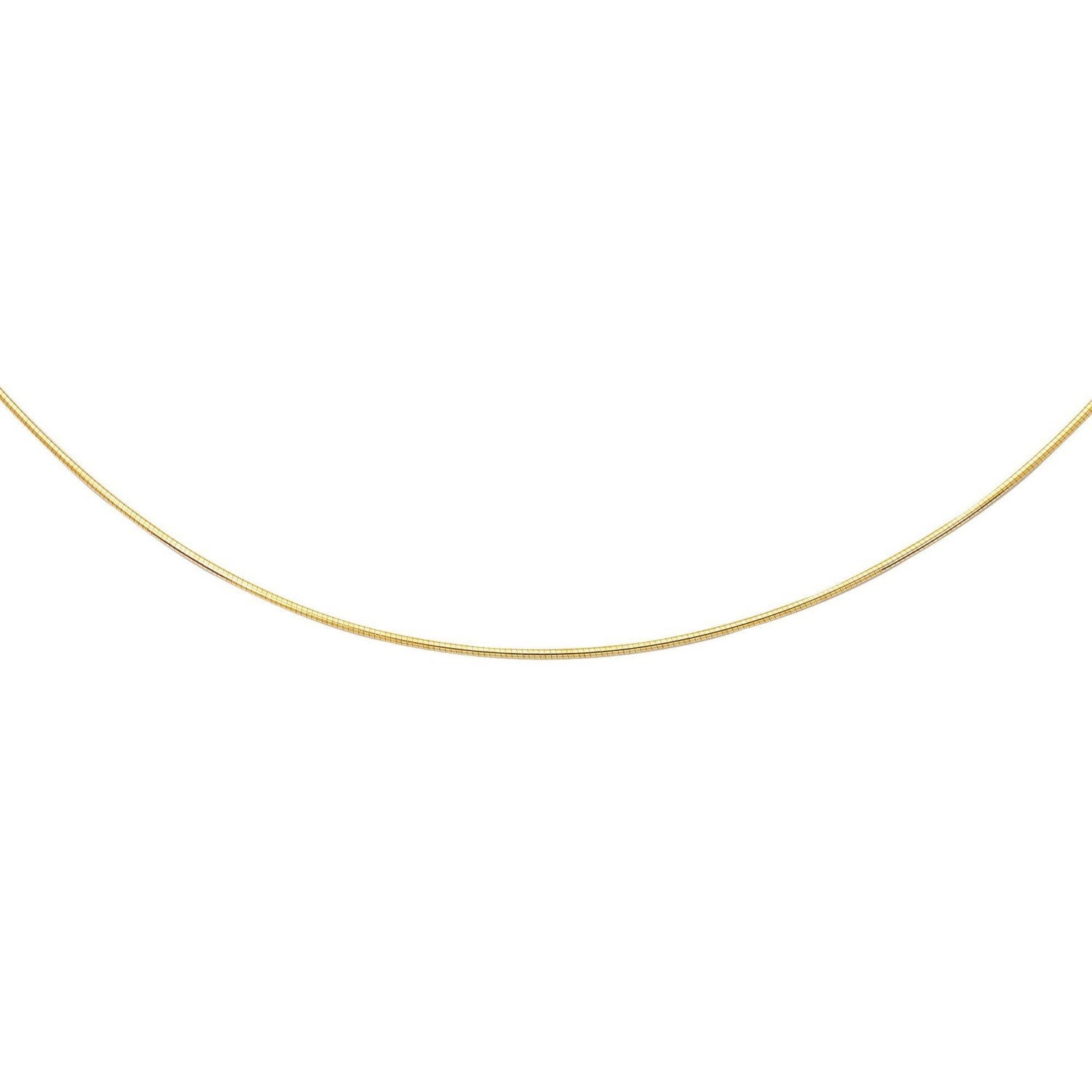 Omega Style Round Chain Necklace in 14k Gold