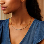 Omega Style Round Chain Necklace in 14k Gold