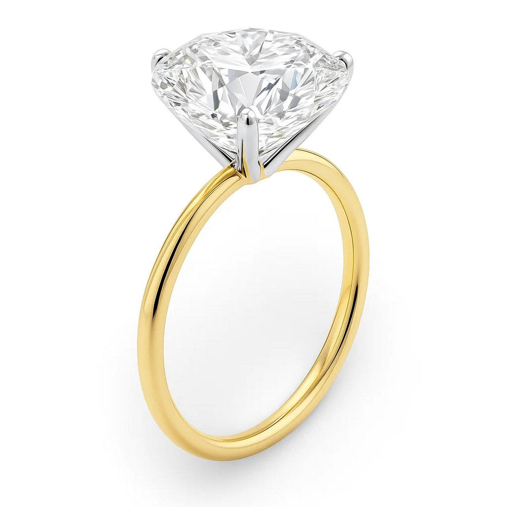 5 Carat Round Lab Grown Diamond Solitaire Ring in 14K Yellow Gold