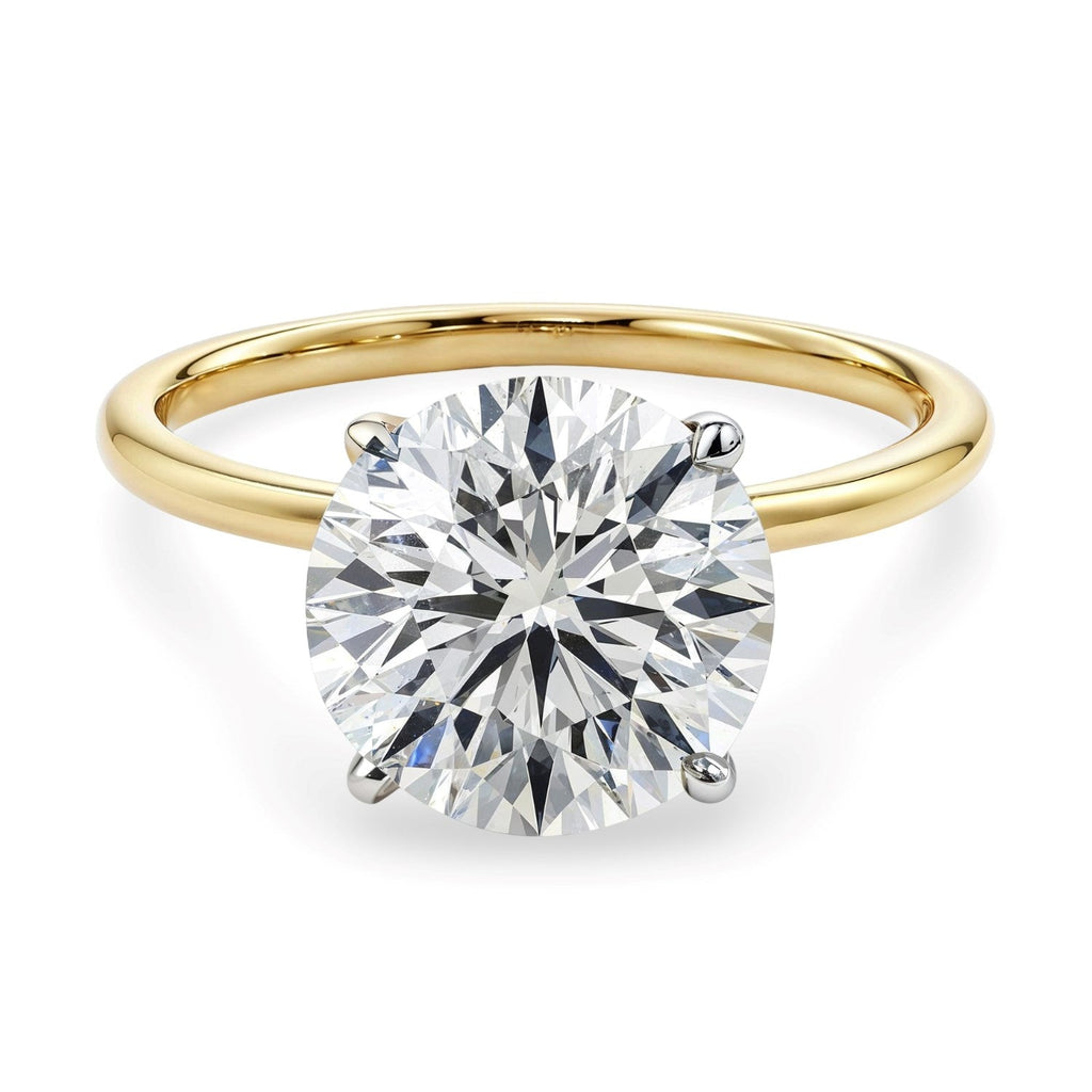 5 Carat Round Lab Grown Diamond Solitaire Ring in 14K Yellow Gold