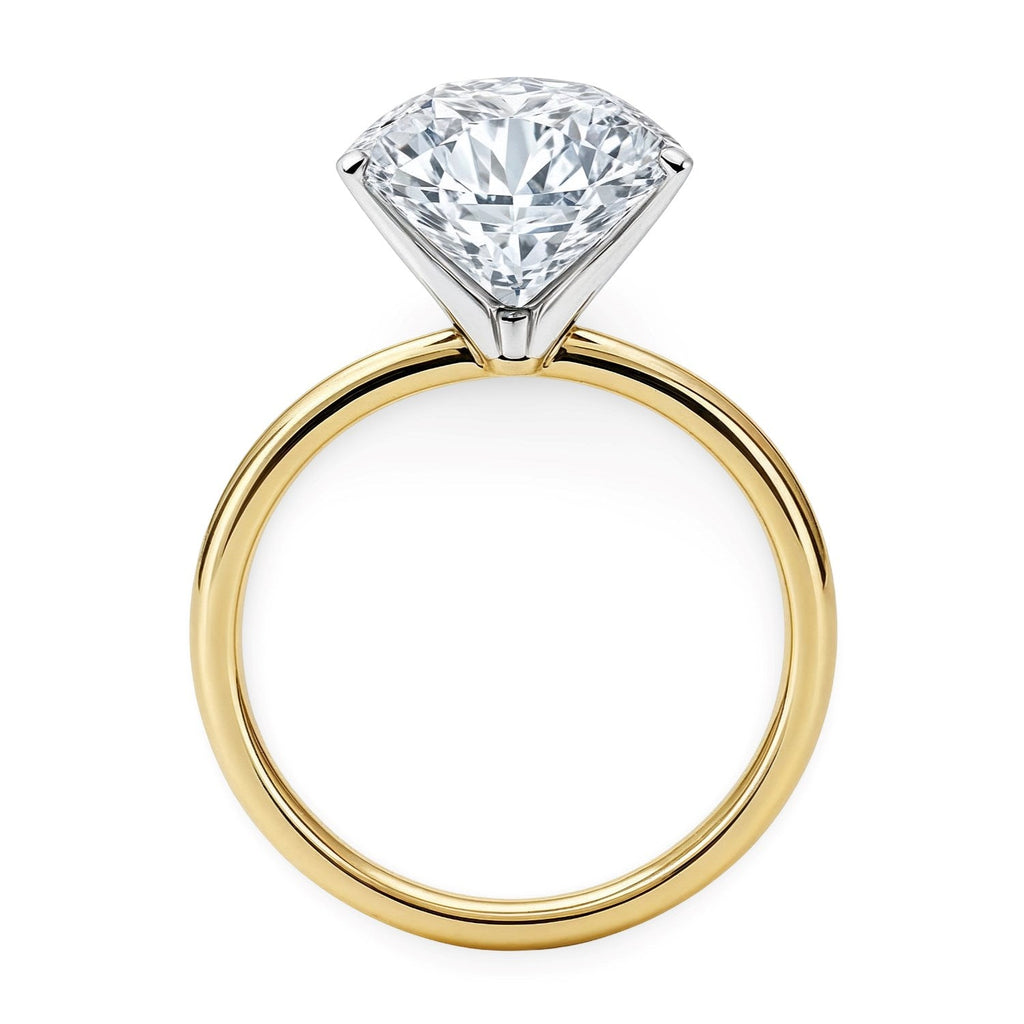 5 Carat Round Lab Grown Diamond Solitaire Ring in 14K Yellow Gold