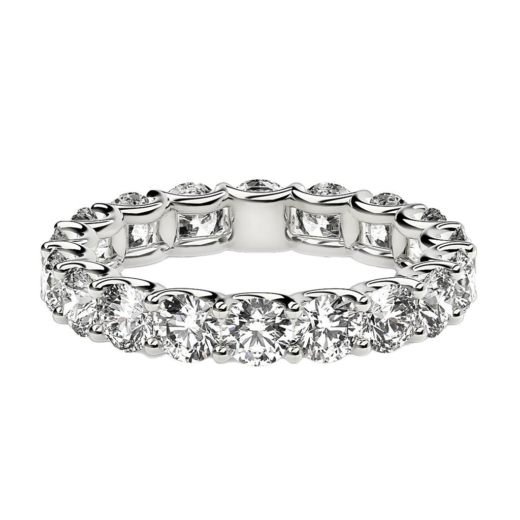 2.00ct Round Lab Grown Diamond Eternity Ring 14K White Gold — Top View, DEEVE