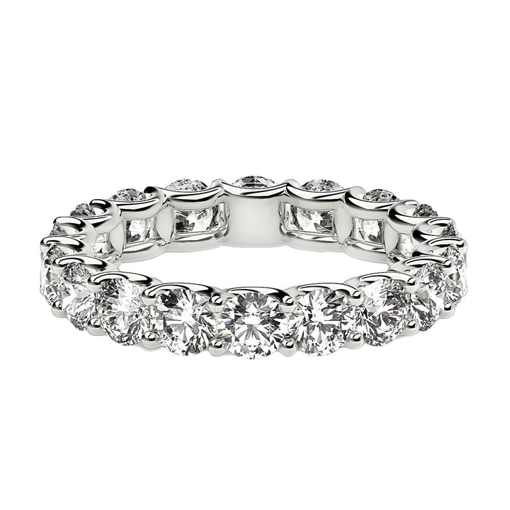2.00ct Round Lab Grown Diamond Eternity Ring 14K White Gold — Top View, DEEVE