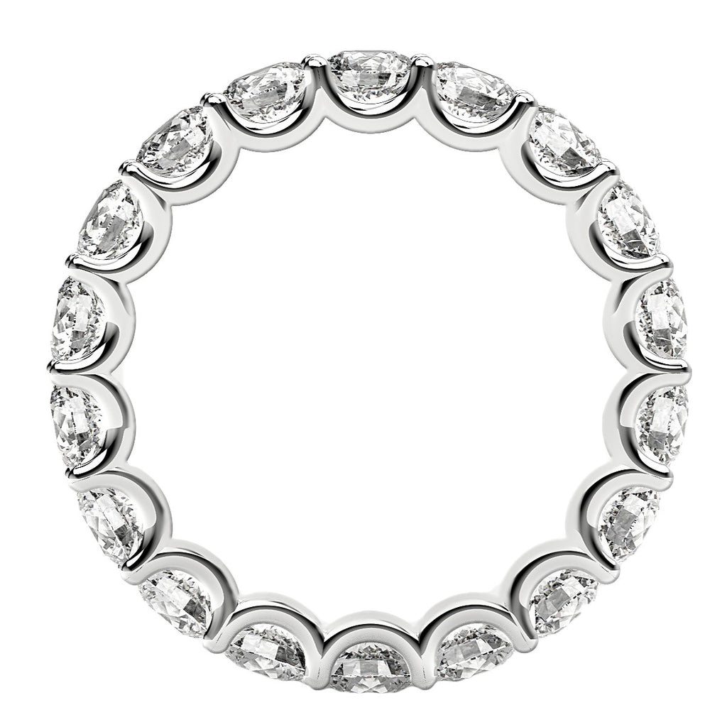 2.00ct Round Cut Lab Grown Diamond Eternity Ring — Close-Up of Setting, DEEVE