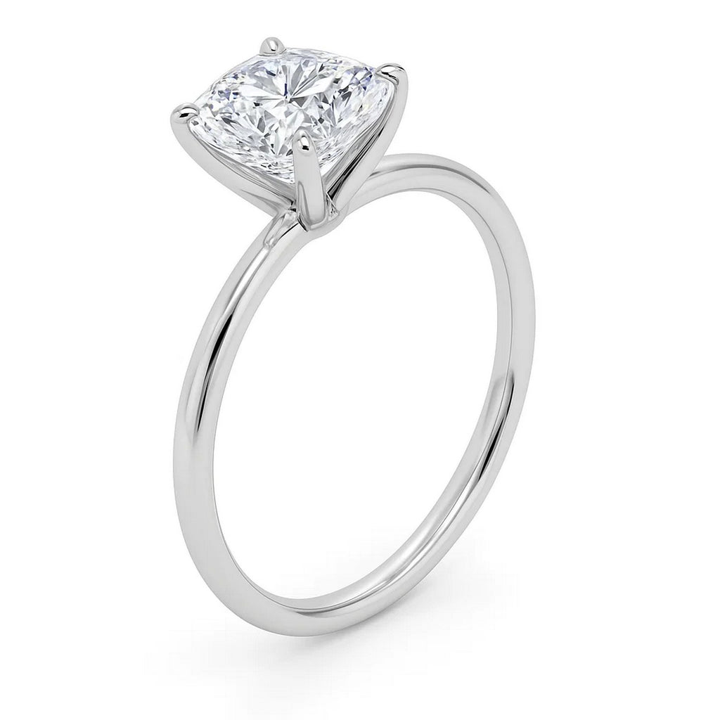 2ct Cushion Lab Grown Diamond Ring | 14K Gold