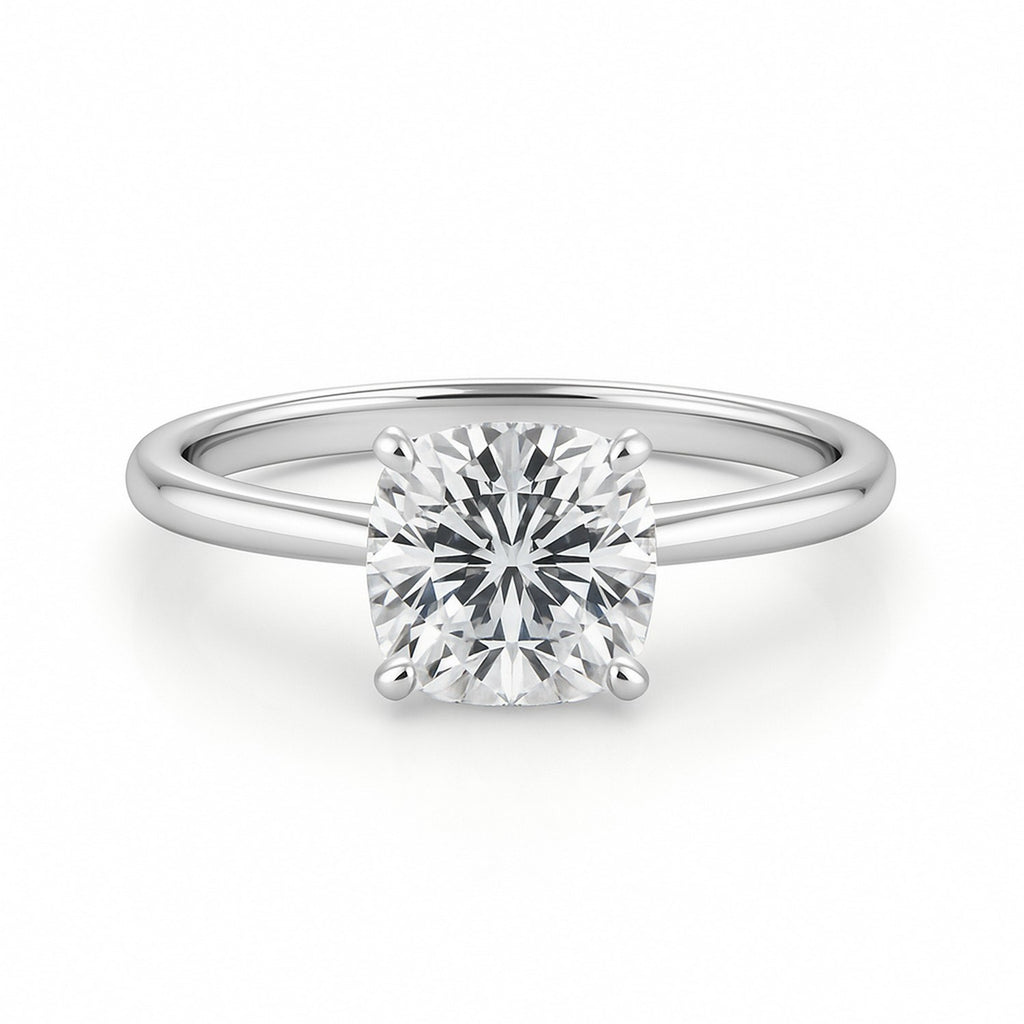 2ct Cushion Lab Grown Diamond Ring | 14K Gold