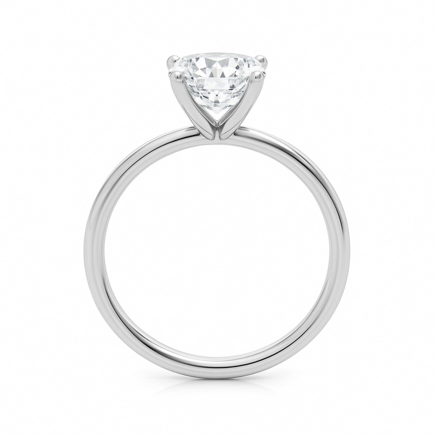 2 Carat Cushion Lab Grown Diamond Solitaire Ring in 14K Yellow Gold
