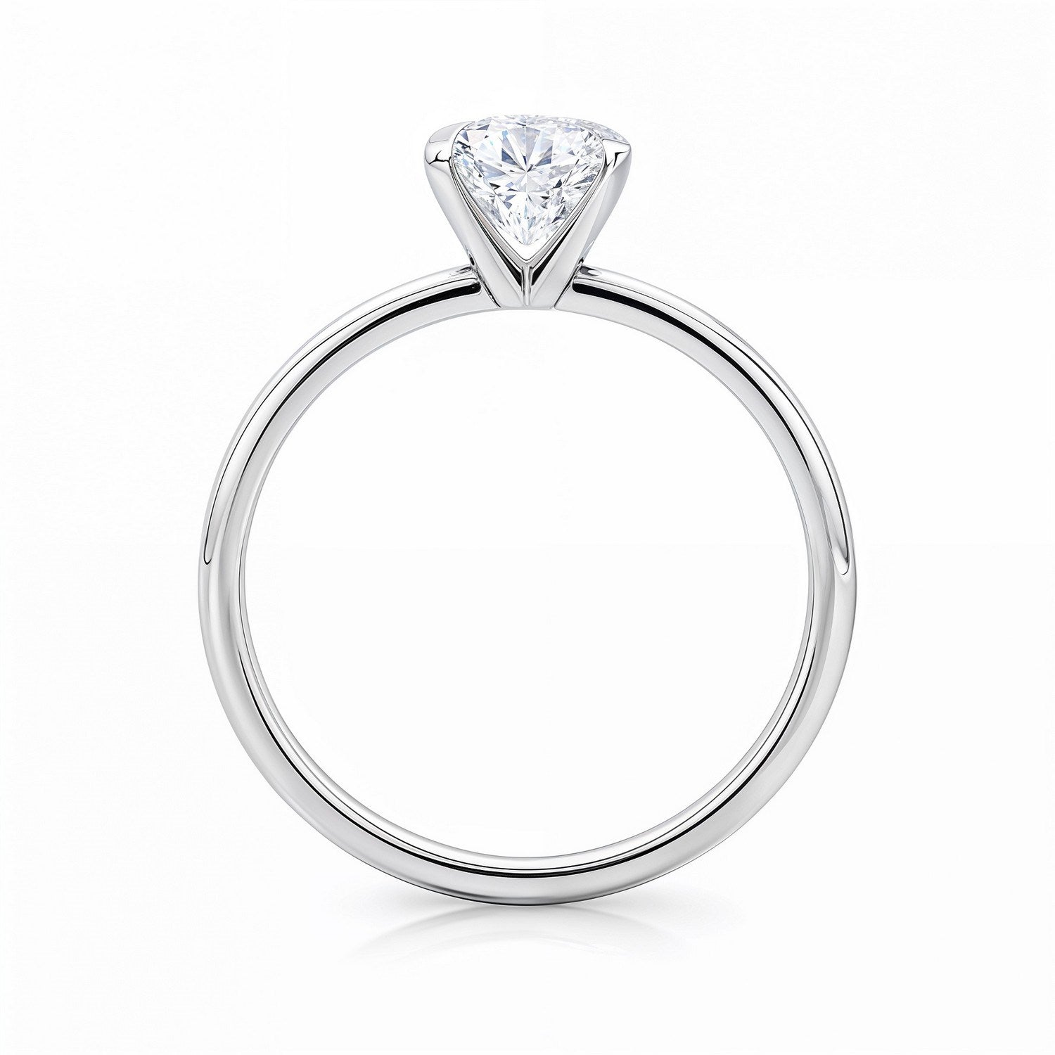 2.ct Radiant Cut Lab Grown Diamond Solitaire Ring in 14K White Gold | IGI Certified