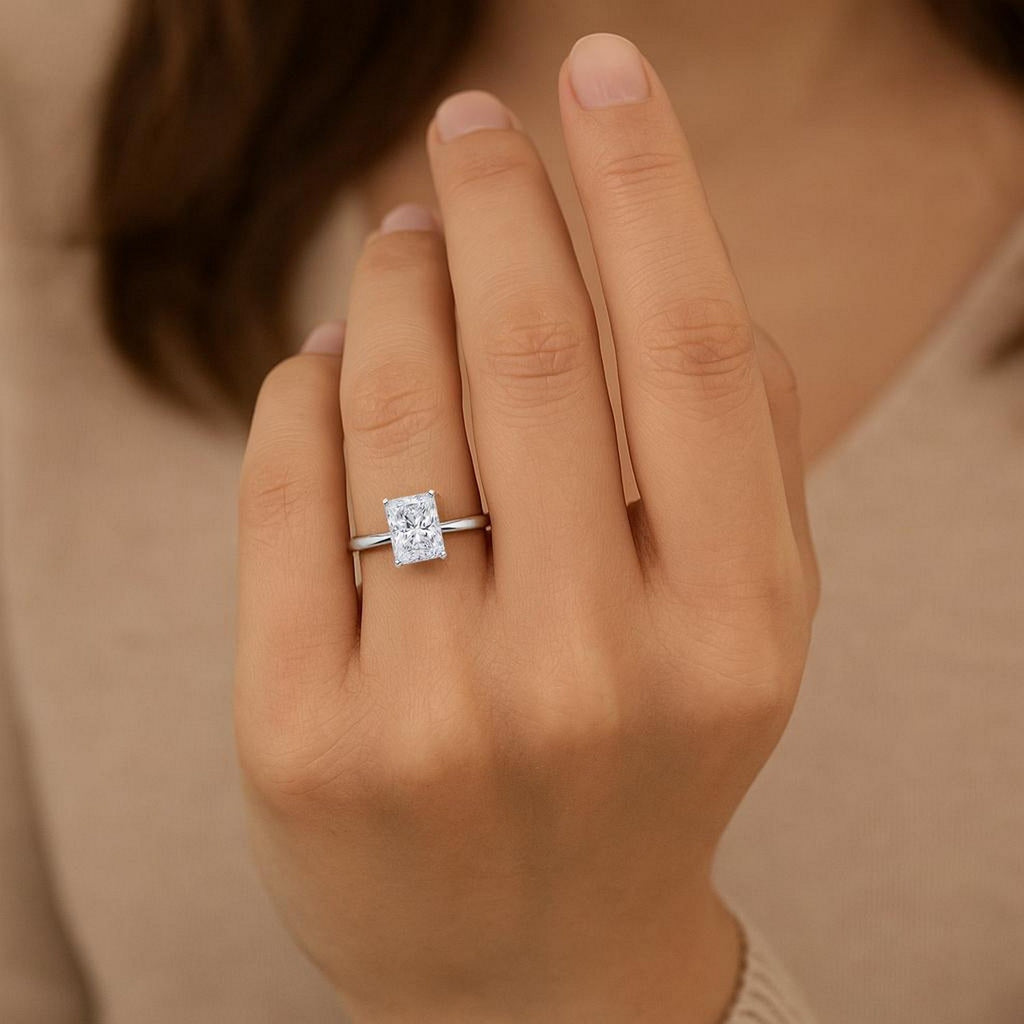 2ct Radiant Lab Grown Diamond Ring | 14K Gold