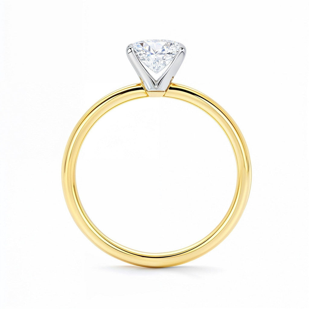 2 Carat Radiant Lab Grown Diamond Solitaire Ring in 14K Yellow Gold