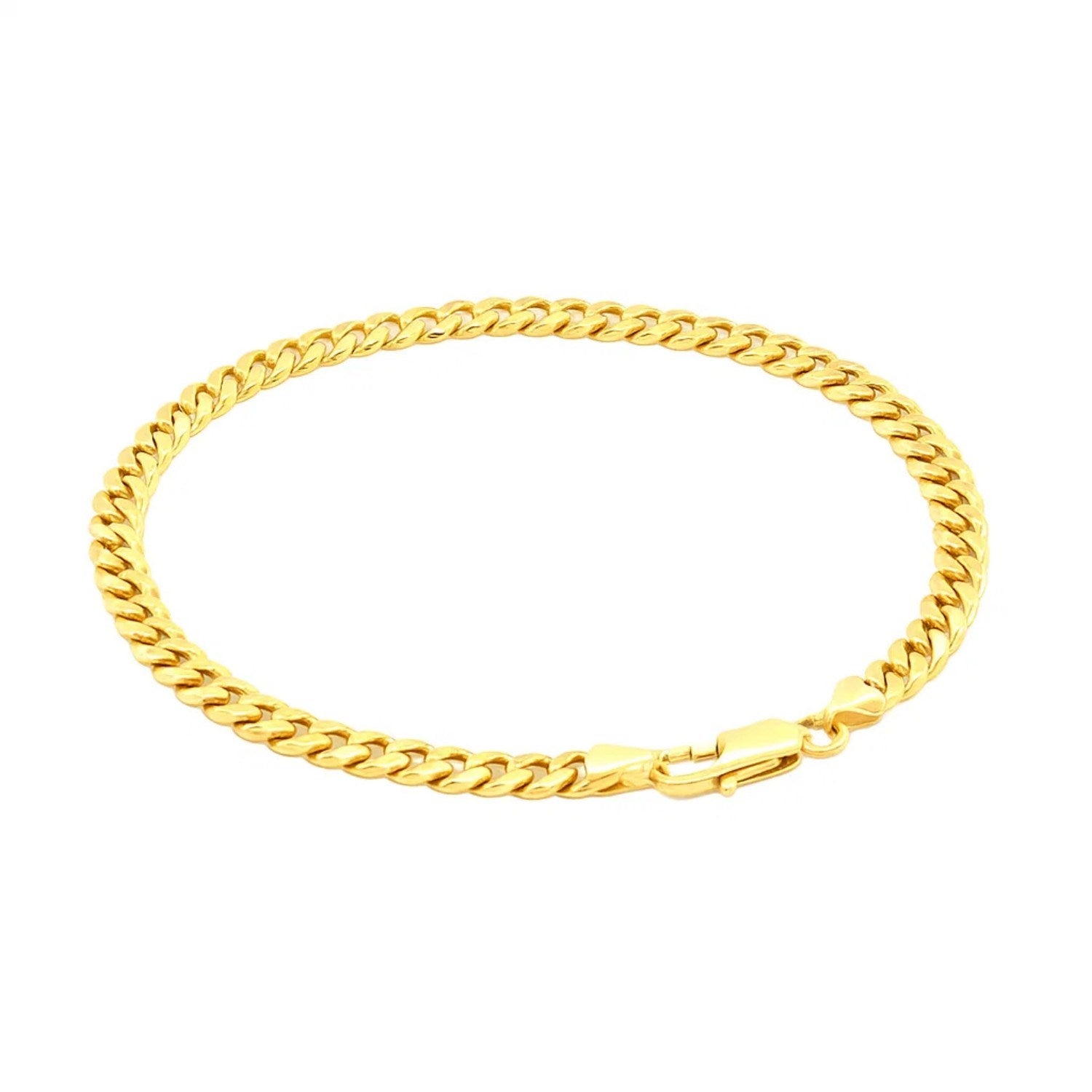 14K Yellow Gold Miami Cuban Semi Solid Bracelet